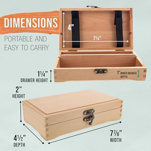 U.S. Art Supply Multi-Function Artist Supply Box with Locking Clasps