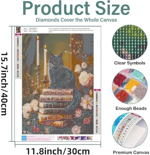 EIBEILI Cat Diamond Art Kits for Adults-Diamond Painting Kits Wall Decor