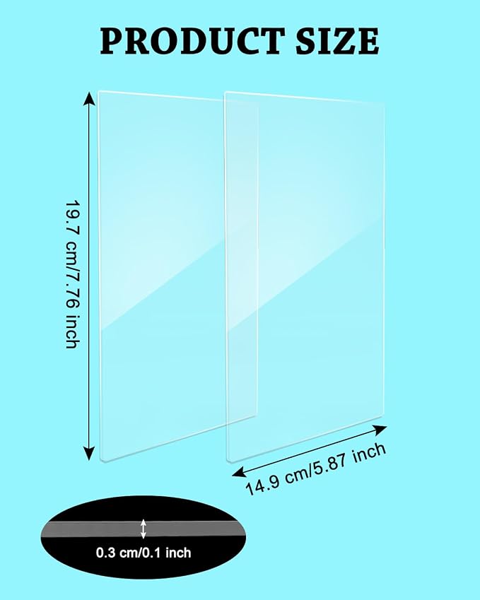 2 Pack Clear Polycarbonate Cutting Pads for Die Cut Machines,7.75x5.88 Inch | Replacement Plates for Standard 6-Inch Die Cutting and Embossing Machines, Craft Supplies for Card Making & Scrapbooking