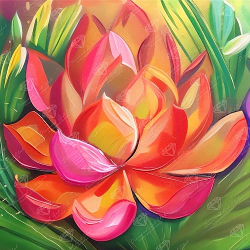 DIAMOND ART CLUB Fire Opal Succulent Diamond Art Kits for Adults