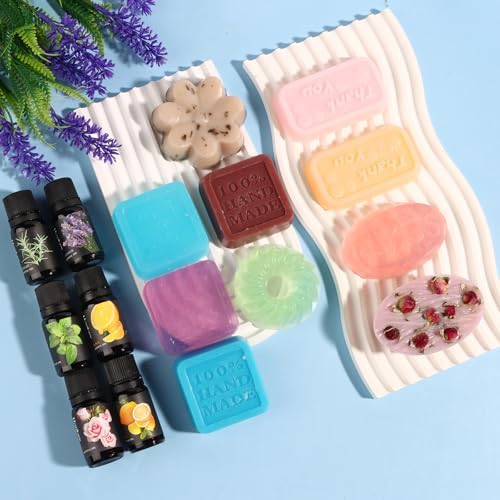 Dewiitine DIY Soap Making Kit, Soap Kit with Soap Mold Melt and Pour Soap Base Fragrances Dried Flowers Glitter Soap Colorant DIY Craft Kit for Adults Beginners