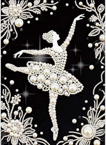 WSLWXSHM Pearl Diamond Painting Kits for Adults Ballet Girl, 5D Special Shape Diamond Art Kits for Beginners, Crystal Rhinestones Diamond Painting for Home Wall Decoration Gift 12×16inch/30×40cm, Lady
