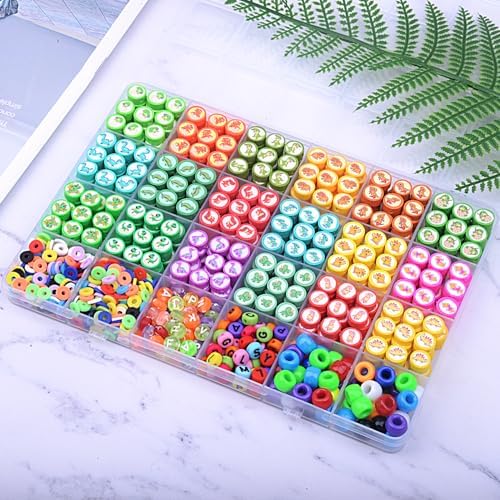 1000PCS Dinosaur Polymer Clay Beads Bracelet Making kit, 24 Style Cute Fun Beads Beads Charms for Jewelry Necklace Earring Making DIY Accessories for Women Girls