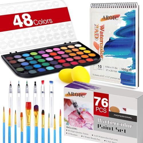 48 Colors Watercolor Paint Set for Adults and Beginners