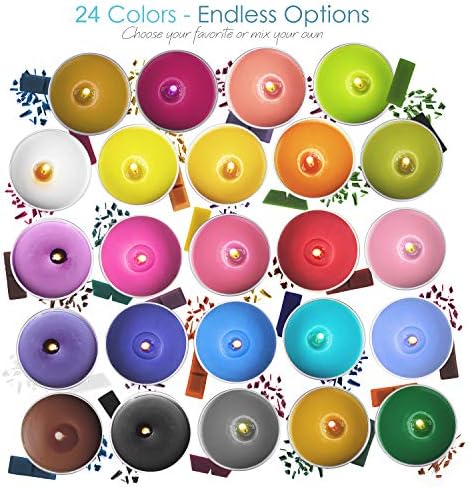 Hearth & Harbor Natural Soy Wax and DIY Candle Making Supplies - 10 Lbs Soy Candle Wax Flakes, 24 Candle Wax Dye Blocks, 100 Cotton Wicks, and 2 Metal Centering Device, Multicolored
