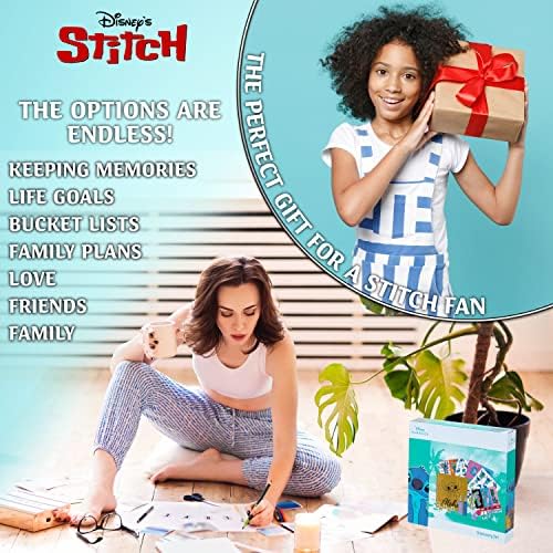 Disney Stitch Scrapbook Kit for Kids DIY Kit with Wito Scrapbook DIY Scrapbooking Accessories Stickers Stamps Gel Pens Glitter Girls Art Set Stitch Gifts for Girls