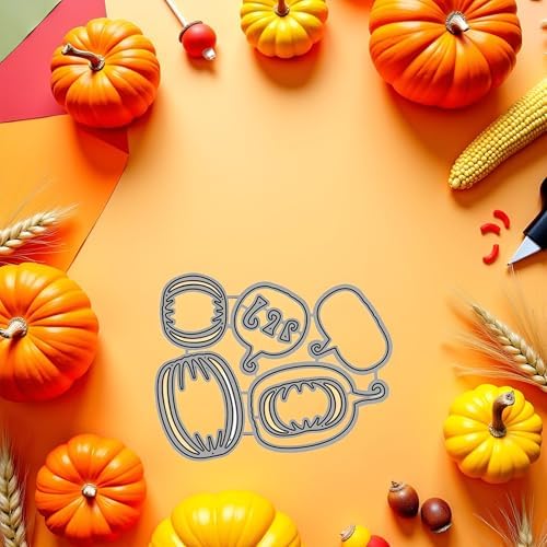 Pumpkin Dies for Card Making,Metal Die Cuts Pumpkin Heads Party Cutting Dies Halloween Embossing Stencils for Card Making Scrapbooking Album Decorative Die-Cuts