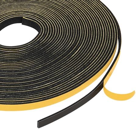 Yotache Weather Stripping (.25) 1/4 Inch Wide X 1/16 Inch Thick, 65 Ft