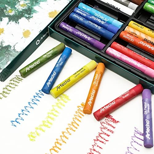 Artecho Oil Pastels Set of 24 Colors (10 x 70 mm) | Soft Oil Pastels, For Art Painting, Drawing, Blending, For Artists, Beginners, Students, Teachers
