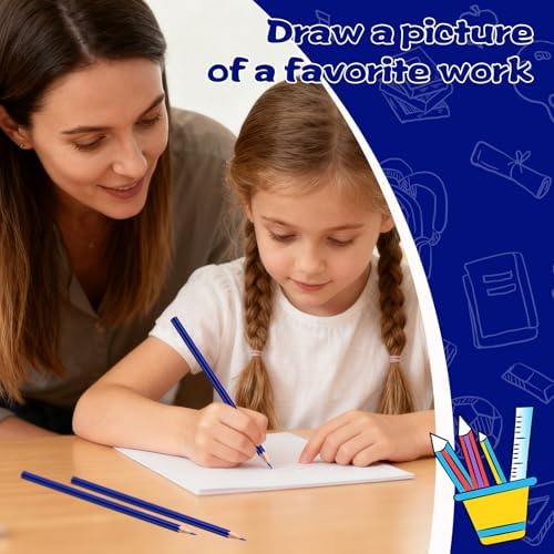 12 Pack Dark Blue Colored Pencils for Kids, Pre-sharpened Art Pencils Back to School Supplies Set, Drawing Sketching Pencils for Students, Teachers, Classroom