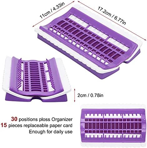 Luxiv 30 Position Embroidery Floss Organizer, Thread Shelf with 15P Card