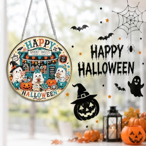 Halloween Diamond Art Hanging Kit for Adult, Diamond Art Painting 8x8inch
