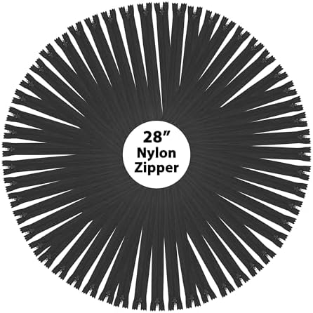 Mandala Crafts 40 PCs Black Closed-End 28 Inch Nylon Zippers for Sewing