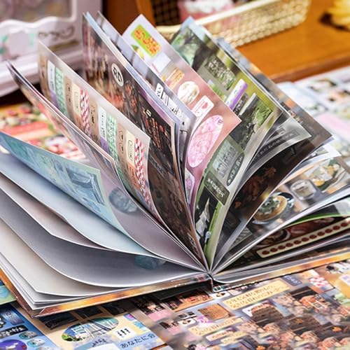 800 Pcs Japanese Manga Sticker Book, Vintage Aesthetic Stickers for Journaling, 45 Sheets Pre-Cut Japanese Sticker Book for Adults, Scrapbook & Planner Stickers for DIY Crafts (Four Seasons)