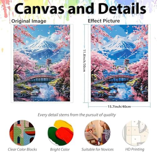 EIBEILI Scenery Paint by Numbers Kit for Adults,DIY Wall Decor