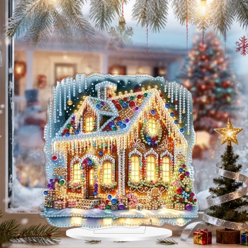Christmas Diamond Art Kits for Adults,Gingerbread House Diamond Painting