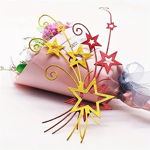 Scrapbooking Die-Cuts for Card Making, Christmas Metal Cutting Dies, Paper Craft Punch Template, Background Embossing Stencils, DIY Album Décor (Star Ribbon-5.6x12.7cm)