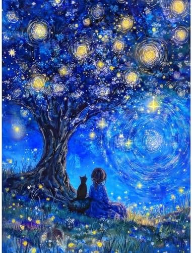 Lophomie Diamond Art Kits for Adults, 5D Starry Night Diamond Painting Kits