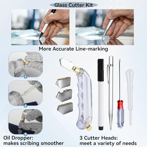 Ecoofor Stained Glass Starter Kit, Complete Stained Glass Making Kit with 100W Soldering Iron, Glass Cutter Tools, Diamond Cutter Set & Instructions for DIY Crafts, Stained Glass Kits for Adults