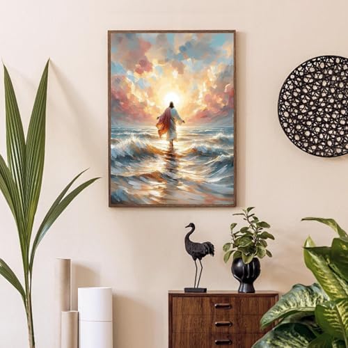 Jesus Paint by Numbers Kit for Adults Framed Canvas 12X16 in, Frameworkless