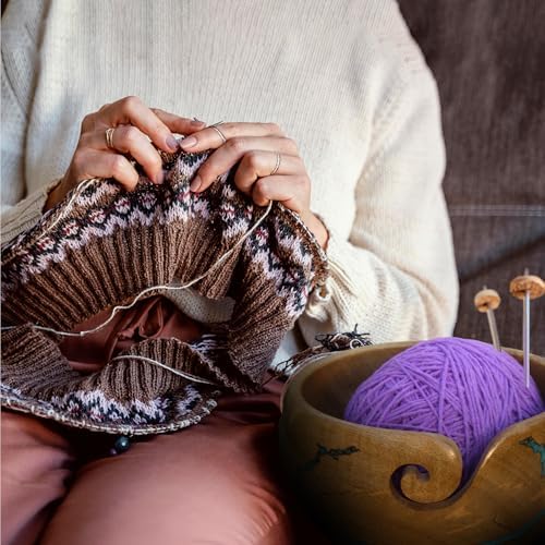wooden yarn bowls for crocheting | yarn holder for crocheting | crochet yarn bowl | knitting bowl | large crochet bowls for yarn (Size-(7*4) inch)