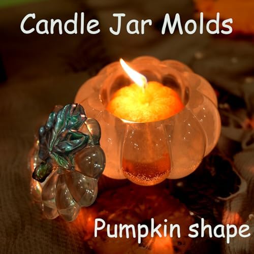 Pumpkin Jar Silicone Molds with Lid, Thanksgiving Pumpkin Jar Mold