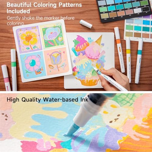 Shuttle Art Automatic Ink Control Acrylic Paint Markers, 36 Colors Brush Tip Acrylic Paint Pens for Rock Painting, Ceramic, Wood, Canvas, Glass, Stone, Fabric, Card, DIY Football Crafts