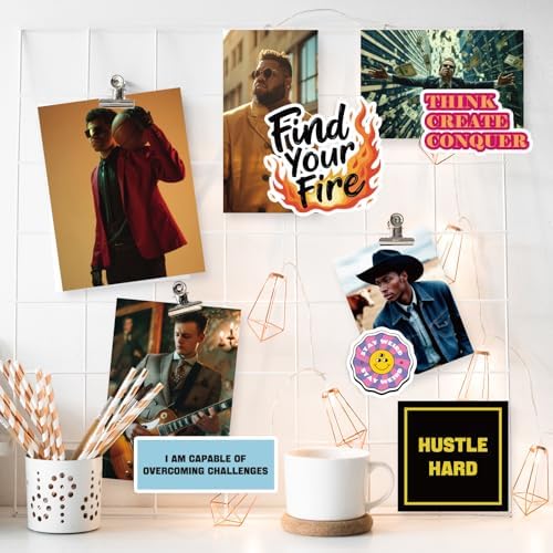 EggSun Vision Board Supplies with 1200+ Images & Quotes Collage Magazine Book, Wall Clip Art Scrapbook Journal Kit for Vision Board Making Beginners Women Men Teen Boy Girls Coquette Room Decors (Men)