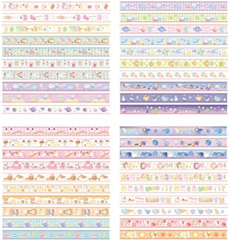 MAFELOE Washi Tape Set, 60 Rolls, 2 Meters Long, Pink Box