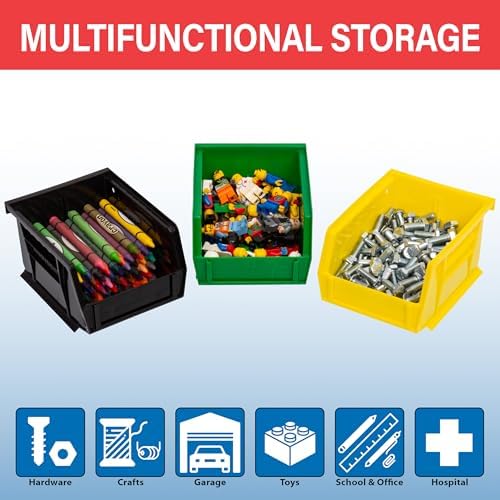 Akro-Mils 30210 AkroBins Plastic Storage Bins, 5"x4"x3", Black, 24-Pack