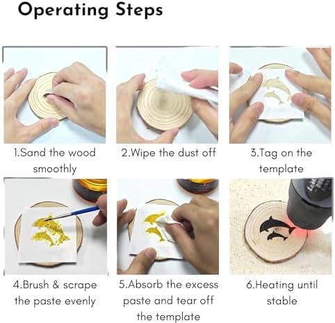 BIGTHUMB Wood Burning Gel Kit 4 OZ | Heat Activated Non-Toxic Paste for DIY Crafting, with Mini Scraper, Template Sticker, Paint Brush - Accurately & Easily Burn Designs on Wood, Canvas, Denim