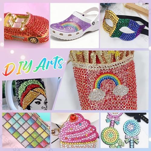 28000 Pcs Color Rhinestones Bedazzling Kit, Red Resin Jelly Rhinestones