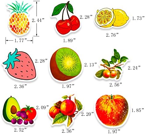 Fruit Stickers, 100 Pcs Cute Fruits Stickers Pack, Colorful VSCO Waterproof Sticker for Water Bottle Scooter Luggage Laptop, Fruits Sticker Bulk Holiday Gifts for Kids Teens Adults