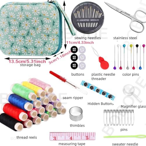 Bobode Printing Sewing Kit Travel Basic Sewing Kit for Adults,
