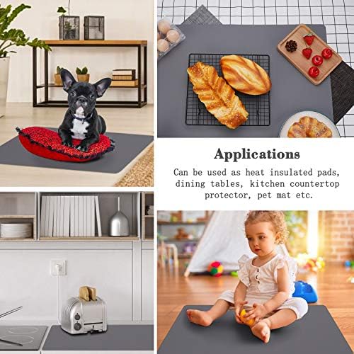 Gartful Silicone Mat Dark Gray 31.5" x 23.6" x 0.07", Large Crafts Sheet, Desk Work Pad, Countertop Protector, Heat Resistant Table Placemat, Resin Casting Molds, Nonstick