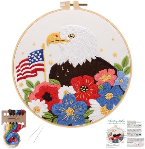 Louise Maelys Bald Eagle Embroidery Kits for Beginners DIY Arts Craft