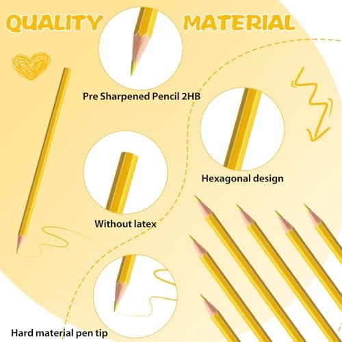 120 Pack Bulk Yellow Colored Pencils for Kids, Pre-sharpened Art Pencils Back to School Supplies Set, Drawing Sketching Pencils for Students, Teachers, Classroom