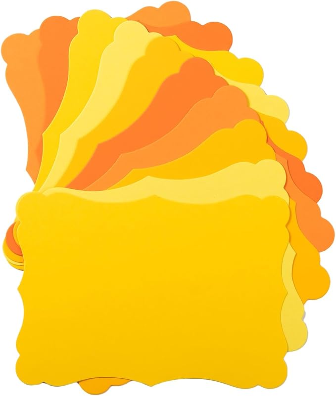 50 Pack Blank Kraft Greeting Cards, Yellow, 5 Colors, 4x6IN