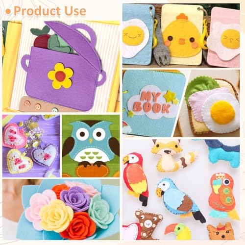 XSEINO 12 Rolls 8"x35" 1.4mm Thick Soft Felt Fabric Sheet 12 Assorted Pastel Garden Series Colors Felt Pack for DIY Craft Sewing Squares Nonwoven Patchwork