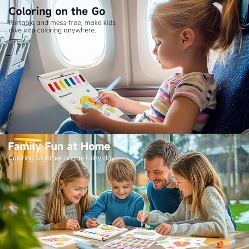 Shuttle Art Paint with Water Coloring Book for Kids, Pack of 4, 100 Sheets Watercolor Paint Set for Kids Ages 3-5, 4-8, Mess Free Travel Art Supplies, Birthday Christmas Craft Gift
