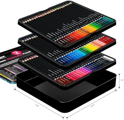 KALOUR 72 Watercolor Pencils Set, Water Soluble with 2 Brushes