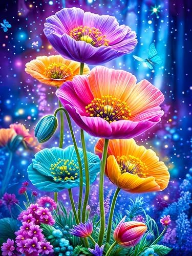 Diamond Art Kits for Adults & Beginners, Flower Diamond Painting Kit