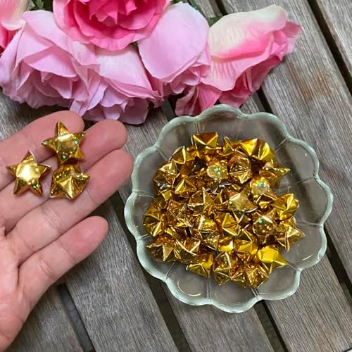 500-Strips Gold Sparkle Foil Paper Strips for Making Origami Stars, Lucky Stars, Puff Stars. Reflective Mirror Shiny Paper Strips, 0.5 x 11 inch. (Gold Sparkle Foil, 500)