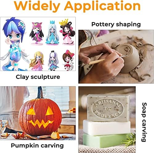Jetmore 12 Pack Clay Tools Kit, Pottery Tools & Sculpting Tools, Polymer Modeling Clay Cutters Sculpture Set for Carving, Ceramics, Molding, DIY | Polymer clay tools support shaping, trimming and detailing, Clay cutters suit ceramics, modeling, molding...