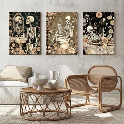 3 Pack Skull Diamond Art Kits for Adult Diamond Painting Kit for Beginner