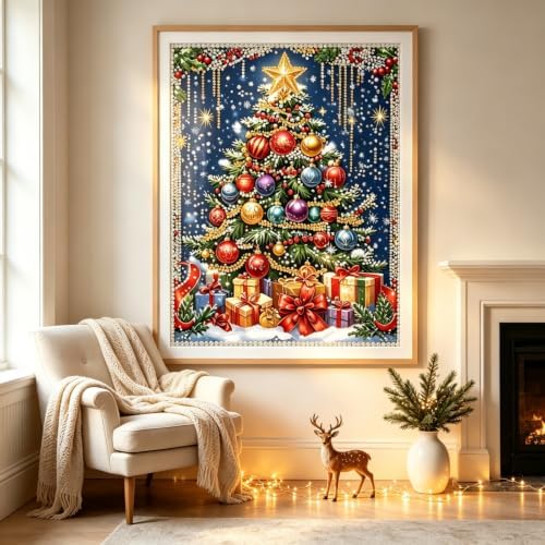 Pearl Christmas Tree Diamond Painting Kits for Adults,5D Diamond Art