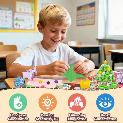 Hapray Japanese Origami & Star Origami Paper Kit, 1850 Sheets Colored Paper