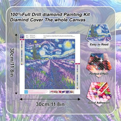 VeGuude Diamond Art Kits for Adults Starry Night 5D Diamond Painting Kits