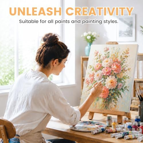 Conda Stretched Canvas for Painting 16x20 Inch, 5Pack Primed Large Canvas for Painting, Acid-Free Cotton 5/8 Blank Canvases, Value Bulk Pack for Acrylic Paint,Watercolor, Oil Paint