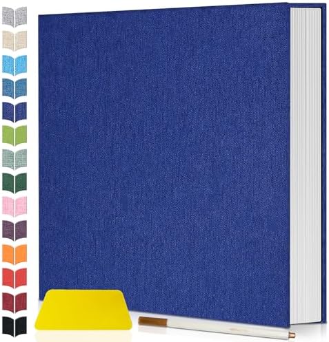 Artfeel Photo Album Self Adhesive Scrapbook,120 Pages Large Photo Book for 4x6,5x7,8x10 Pictures,DIY Album for Baby Wedding Family Travel Birthday,with Metallic Pen and Scraper